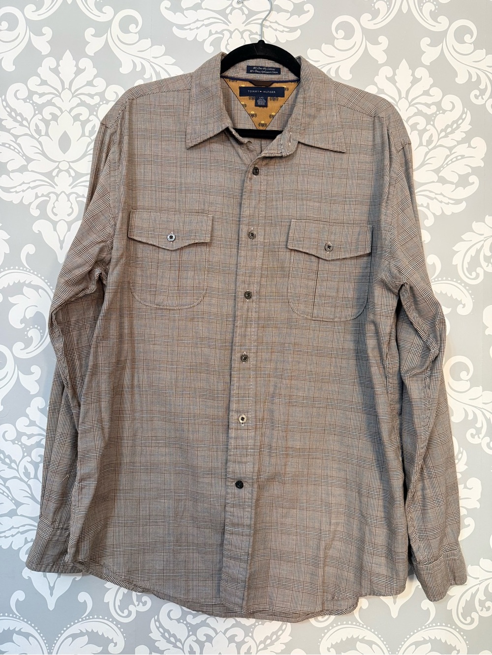 💫4/$25 • Tommy Hilfiger 80’s Two Ply Cotton Plaid Button-Down Shirt